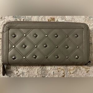 Black Poppy Studded Gray Wallet